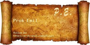 Prok Emil névjegykártya