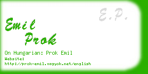 emil prok business card
